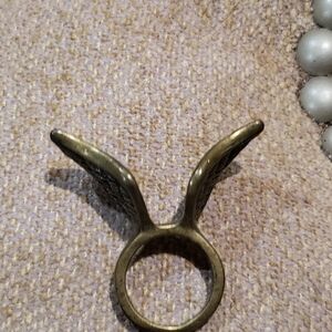 Winged Brass-tone Ring, Size 6